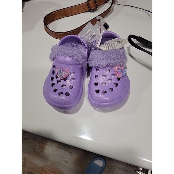 First Steps By Stepping Stones Purple Fur Lined Slip On Clogs ~ Size 6~ NWT - Picture 1 of 8